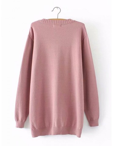 Casual Crew Neck Irregular Hem Sweaters for Women